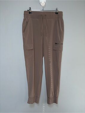 all in motion Women’s Brown Cargo Jogger Pants Elastic Waist Drawstring Size S
